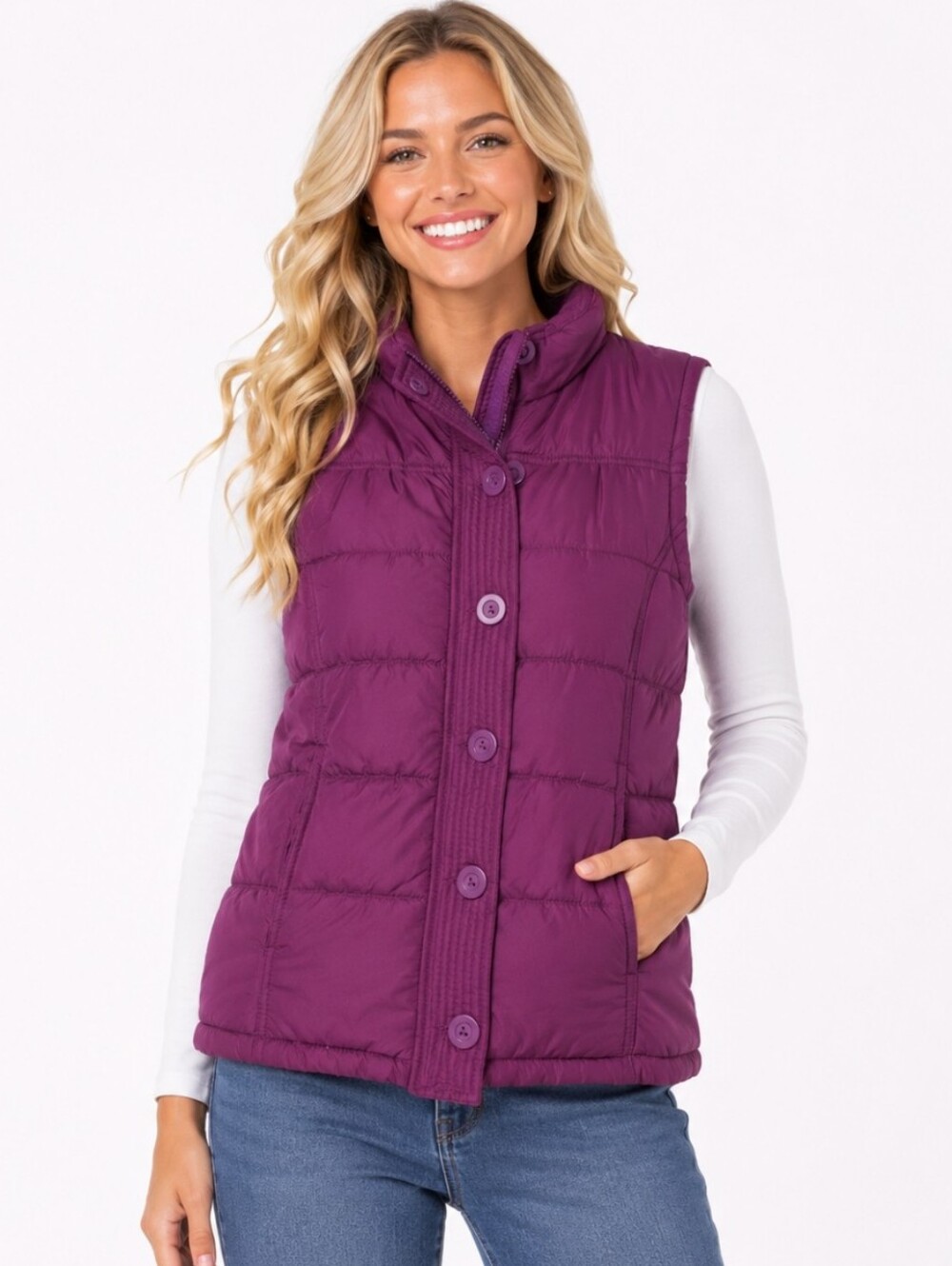 Outer Edge Vest Women XLarge Bergundy 100% Polyester Insulated Mock Neck